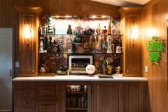 bar - we did maple wall paneling. maple cabs.